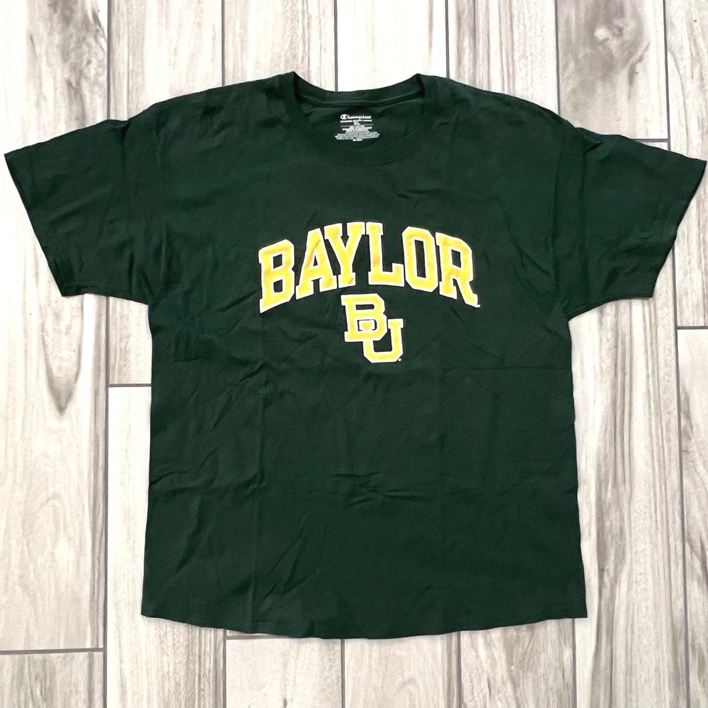 Champion Baylor T Shirt Mens XL Green Excellent Collegiate Graphic Tee BU Bears